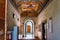 BERGAMO, ITALY - MAY 22, 2019: Corridor in the House of Arciprete Casa Fogaccia o dell`Arciprete, built in the 15th century, no