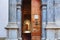 BERGAMO, ITALY - MAY 22, 2019: Entrance to the House of Arciprete Casa Fogaccia o dell`Arciprete, built in the 15th century, no