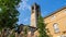 Bergamo, Italy. The old town. Landscape at the clock tower called Il Campanone. It is located in the main square of the upper town