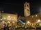 Bergamo, Italy. The Old town. The old main square and to the buildings that surround it with a new temporary street furniture