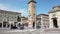 Bergamo, Italy. One of the beautiful city in Italy. View of the city center along the cross with the pedestrian way