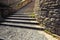 Bergamo, Italy. Stone staircase ancient pedestrian with a turn.