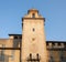 Bergamo - Old city. The clock tower close to Roncalli historical building