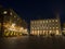 Bergamo - Old city, Landscape on the old main square called Piazza Vecchia, the public library called Angelo Mai