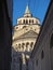 Bergamo, the old town. The dome and architectural details of the Santa Maria Maggiore Cathedral