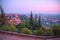 Bergamo  old town evening  panorama,  Italy