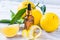 Bergamot citrus fruit essential oil, aromatherapy oil natural organic cosmetic.