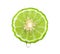 Bergamot or kaffir with juice dripping  on white background