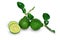 Bergamot lime fruit on white background