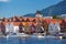 Bergen with boats in Norway, UNESCO World Heritage Site