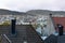 Bergen,cityscape with traditional houses roofs. view from above