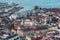 Bergen Havn bird eye view  coastal cityscape