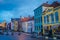 BERGEN, NORWAY - APRIL 03, 2018: Gorgeous traditional houses in the old town of Bergen, is the second largest city in
