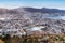 Bergen, Norway. City and harbor landscape of Bergen. Aerial view from Mount Floyen.