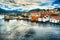 Bergen Norway coastline buildings and port dramatic landscape