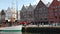 Bergen, Norway - June 30, 2023: Hanseatic heritage wooden buildings in the city of Bergen included on UNESCO's World