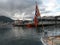 Bergen Waterfront with Norwegian flag