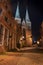 Bergkerk in the city Deventer in the Netherlands at night