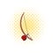 Berimbau percussion instrument icon, comics style