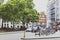Berkeley Square park in London city centre with bikes parked next to it