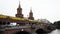 BERLIN - AUGUST 21: Real time locked down shot of people on Oberbaum bridge