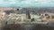 Berlin Brandenburg Gate aerial view with city traffic