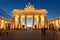 Berlin, Brandenburg Gate at dusk