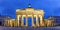 Berlin Brandenburger Tor Brandenburg Gate in Germany at night blue hour panoramic view