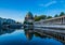 Berlin Cathedral Berliner Dom reflected in Spree River at dawn