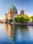 Berlin Cathedral Berliner Dom reflected in Spree River, Germany