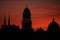 Berlin cathedral silhouette at sunset