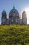 Berlin Cathedral at sunrise, German Berliner Dom on Museum Island, Spree Reflected Berlin, Germany