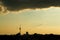 Berlin city skyline as silhouette with TV tower