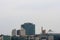 Berlin cityscape in summer with Deutsche Bahn building and Sony Center view from the rooftop of Reichstag