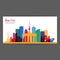 Berlin colorful architecture vector illustration, skyline city silhouette.