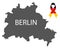 Berlin condolence map with ribbon in German national colours