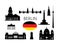 Berlin. Famous tourist places of capital of Germany. Travel Germany set. German building icon silhouette collection