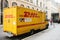 Berlin, Germany 15 February 2018: DHL and German international company or leader of the world logistic market. Courier