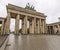 Berlin, Germany: an angular view of the Brandenburg Gate in a moment of tranquility