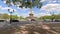 BERLIN- GERMANY, April 26, 2020, The famous Victory Column SiegessÃ¤ule against blue sky in sunny day with traffic car, Victoria