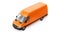 Berlin, Germany. April 28, 2022: Mercedes-Benz Sprinter. Orange European commercial van isolated on white background. 3d