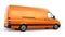 Berlin, Germany. April 28, 2022: Mercedes-Benz Sprinter. Orange European commercial van isolated on white background. 3d