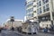 BERLIN, GERMANY, APRIL 7, 2018: the Checkpoint Charlie memorial and museum in FriedrichstraÃŸe, many unidentified tourists