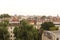 BERLIN, GERMANY - Aug 09, 2017: Topshot in Berlin over the roofs in district Friedrichshain
