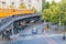 BERLIN, GERMANY - AUGUST 9, 2017: Elevated track off Berlin U-Bahn metro near station Schlesisches To