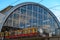 Berlin, Germany - December 02, 2016: Skytrain in Germany. The train comes out of the red subway station