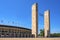 Berlin, Germany - Exterior of the historic Olympiastadion sports stadium originally constructed for the Summer Olympic in 1936