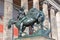 BERLIN, GERMANY, FEBRUARY - 13, 2017: The bronze sculpture Amazone zu Pferde in front of Altes Museum by August Kiss 1842