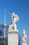 BERLIN, GERMANY, FEBRUARY - 13, 2017: The sculpture on the Schlossbruecke - Athena protects the young hero