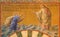 BERLIN, GERMANY, FEBRUARY - 14, 2017: The Fresco of Peter, walking on water toward Jesus in Herz Jesus church